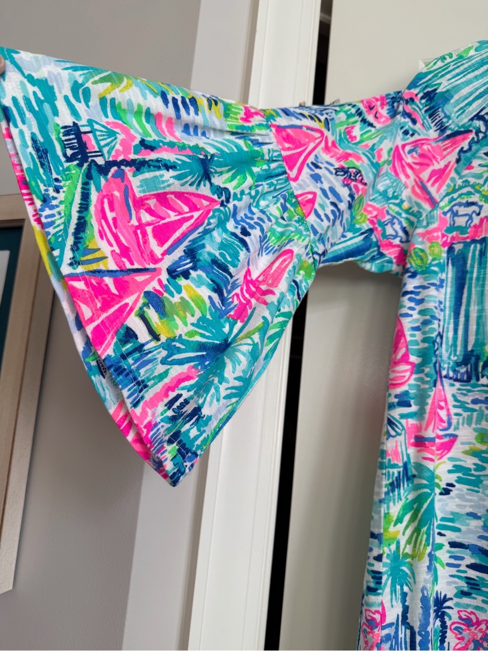 NWT Lilly Pulitzer Del Lago Tunic Top Salt In The Air Pink Blue Sailboat Size M - Picture 2 of 16